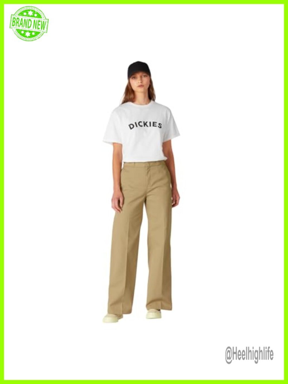 Women's Wide Leg Work Pants with Slant Pockets - Picture 3 of 3